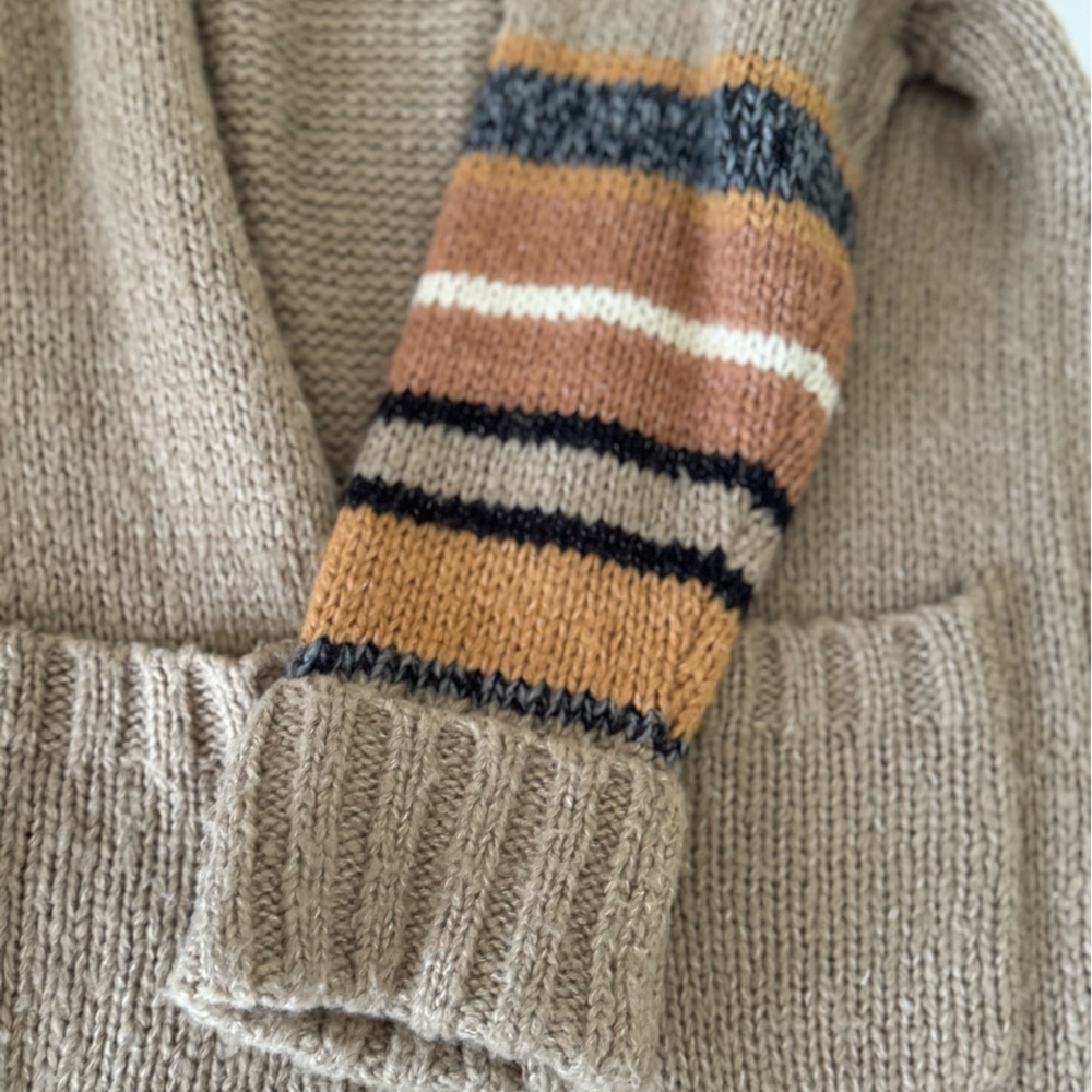 Cozy tan open sweater